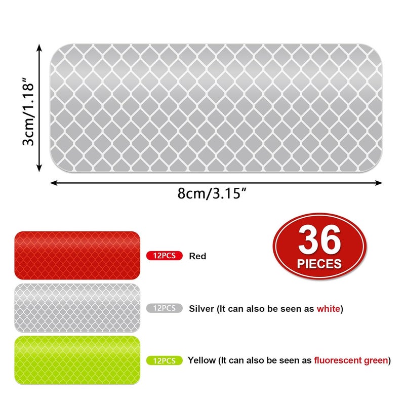 psler Reflective Stickers - 36 PCS High Visibility Reflective Tape Waterproof Strips Bulk Safety for Car Motorcycle Bike Trailer Helmet Mailbox Bag, 1.18 x 3.15 Inch - Image 4